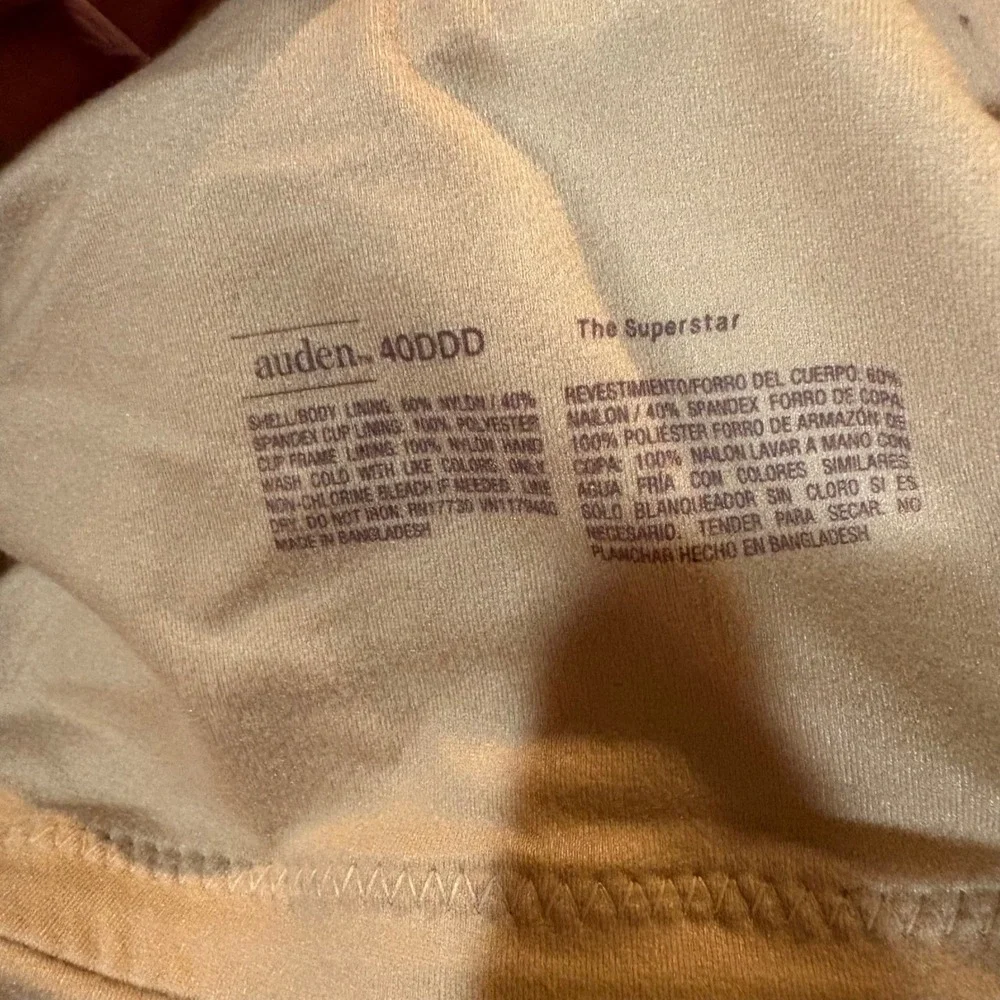 Auden The Superstar Lightly Lined Full Coverage T-Shirt‎ Bra Beige 40DDD NEW